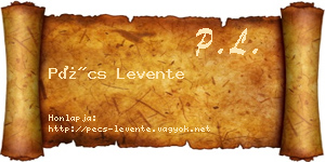 Pécs Levente névjegykártya